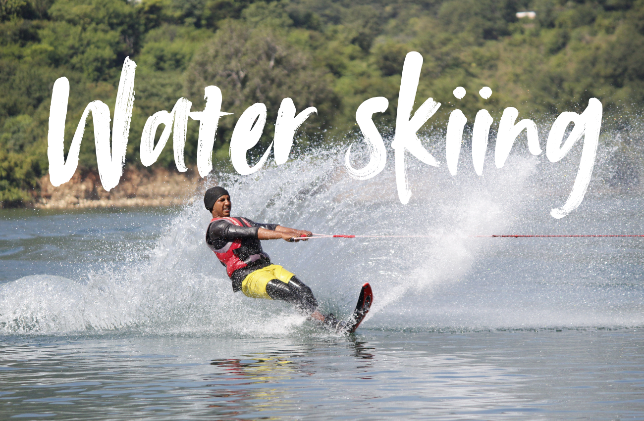 A mono skier learning water ski at tehri dam