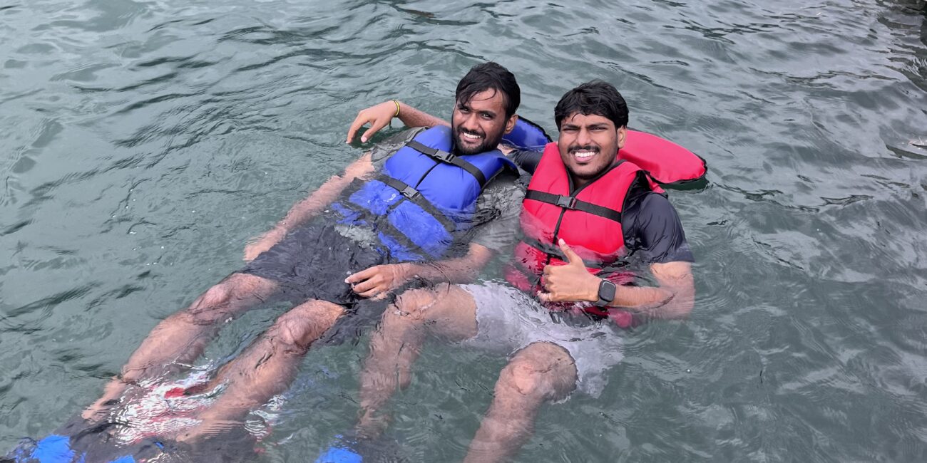 water skiing students waiting for boat