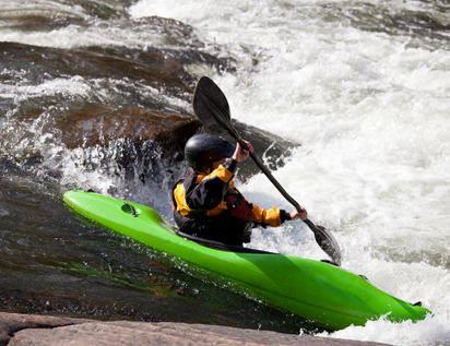 White water kayaking student